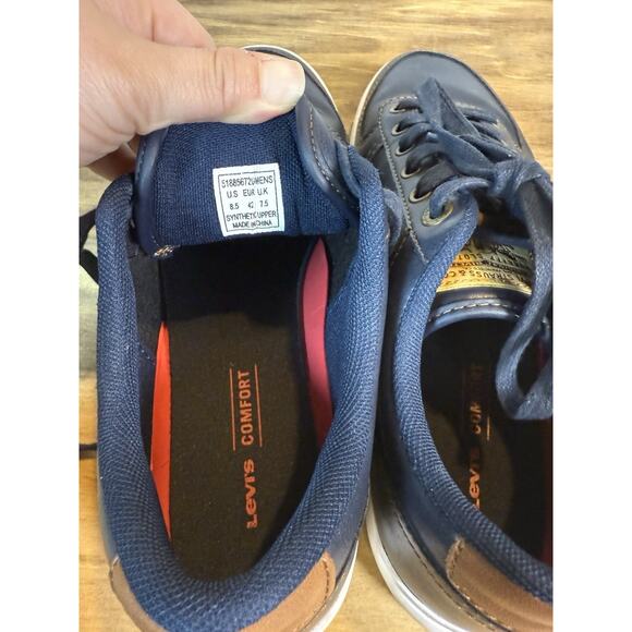 Levi’s Men’s Navy Blue Low Top Sneakers Casual Lace Up Shoes Size 8.5 - Picture 8 of 8